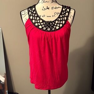 Express Top with Beaded Neckline